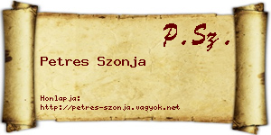 Petres Szonja névjegykártya